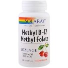 Solaray, Methyl B-12 Methyl Folate, Cherry Flavor, 60 Lozenges