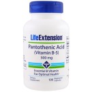 Life Extension, Pantothenic Acid, (Vitamin B-5), 500 mg, 100 Veggie Caps