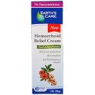 Earth's Care, Hemorrhoid Relief Cream with Witch Hazel and Menthol, 1 oz (28 g)