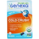 Genexa LLC, Cold Crush for Children, Age 3+, Organic Cold & Cough, Organic Acai Berry Flavor, 60 Chewable Tablets
