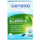 Genexa LLC, Allergy-D for Adult, Organic Allergy & Decongestant, Organic Acai Berry Flavor, 60 Chewable Tablets