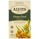 Alvita Teas, Organic, Ginger Root Tea, Caffeine Free, 24 Tea Bags, 1.69 oz (48 g)