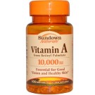 Sundown Naturals, Vitamin A, 10,000 IU, 100 Softgels