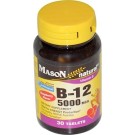 Mason Naturals, Vitamin B-12, Raspberry Flavor, 5000 mcg, 30 Sublingual Tablets