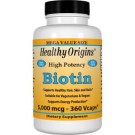 Healthy Origins, Biotin, High Potency, 5,000 mcg, 360 Vcaps