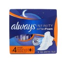 Always, Infinity Flex Foam with Wings, Size 4, Overnight, 14 Pads
