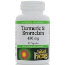 Natural Factors, Turmeric & Bromelain, 450 mg, 90 Capsules