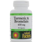 Natural Factors, Turmeric & Bromelain, 450 mg, 90 Capsules