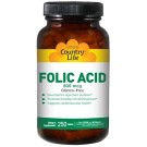 Country Life, Folic Acid, 800 mcg, 250 Tablets