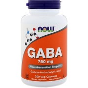 Now Foods, GABA, 750 mg, 200 Veg Capsules