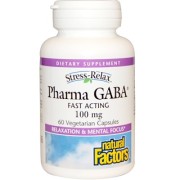 Natural Factors, Stress Relax, Pharma GABA, 100 mg, 60 Veggie Caps